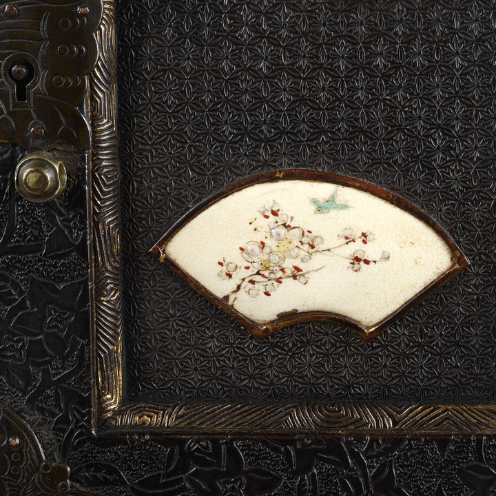 Japanese Black Lacquer Kodansu Jewellery Cabinet - Meiji Period