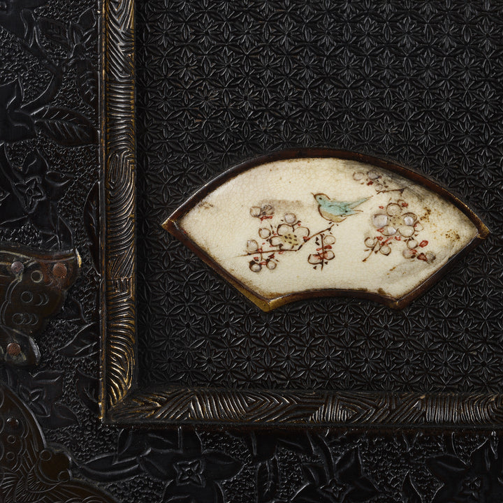 Japanese Black Lacquer Kodansu Jewellery Cabinet - Meiji Period