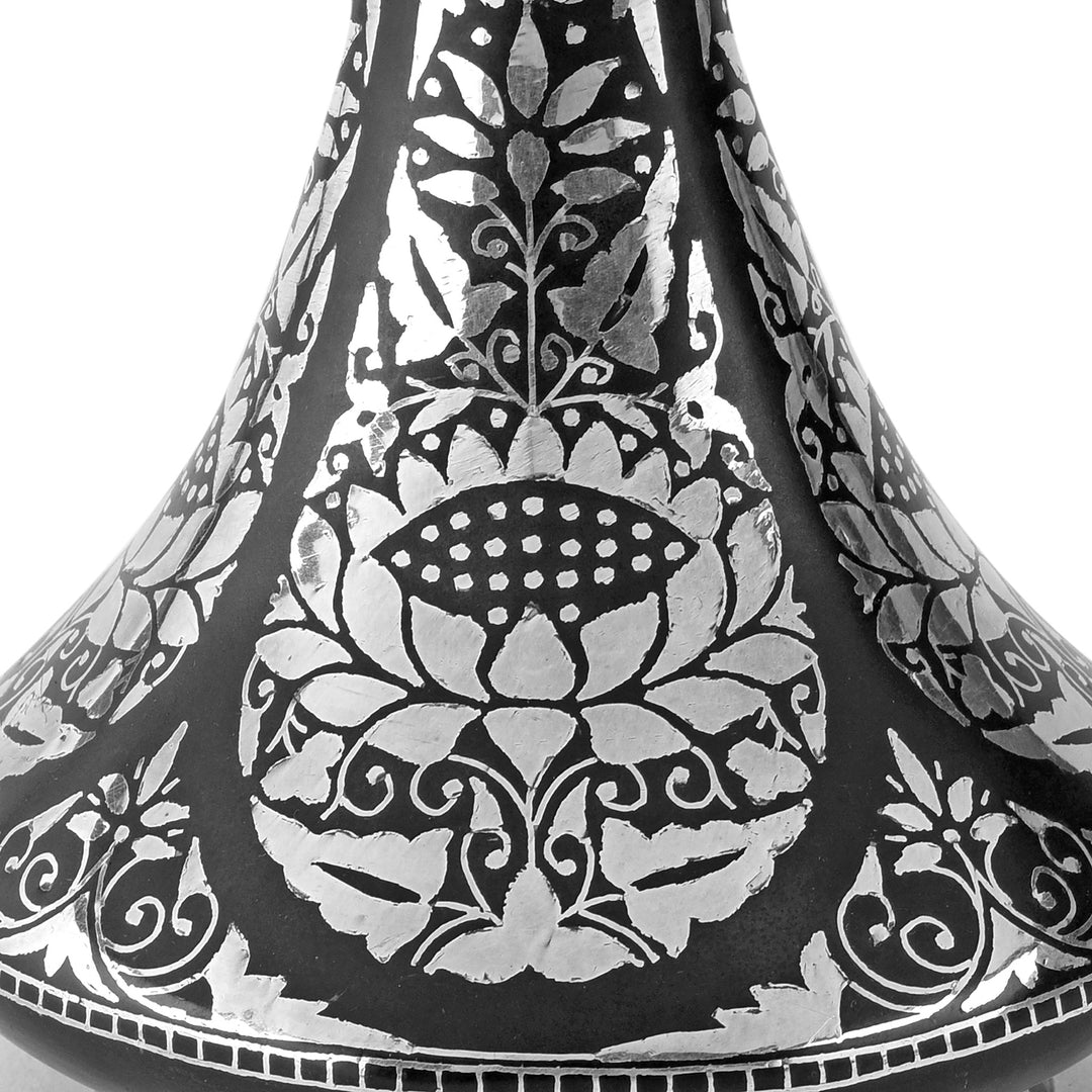 Bidri Work Mughal Flask - Ca 1960 | Indigo Antiques