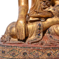 Sitting Gilt Teak Mandalay Buddha - Ca 1910