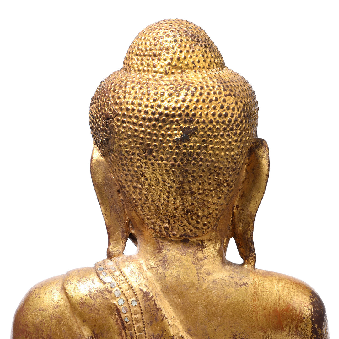 Detail From ack Of Antique Gilded Teak Burmese Sitting Buddha from Mandalay - Ca 1910 | Indigo Antiques