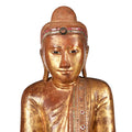 Gilded Teak Burmese Standing Buddha from Mandalay - 19th Century