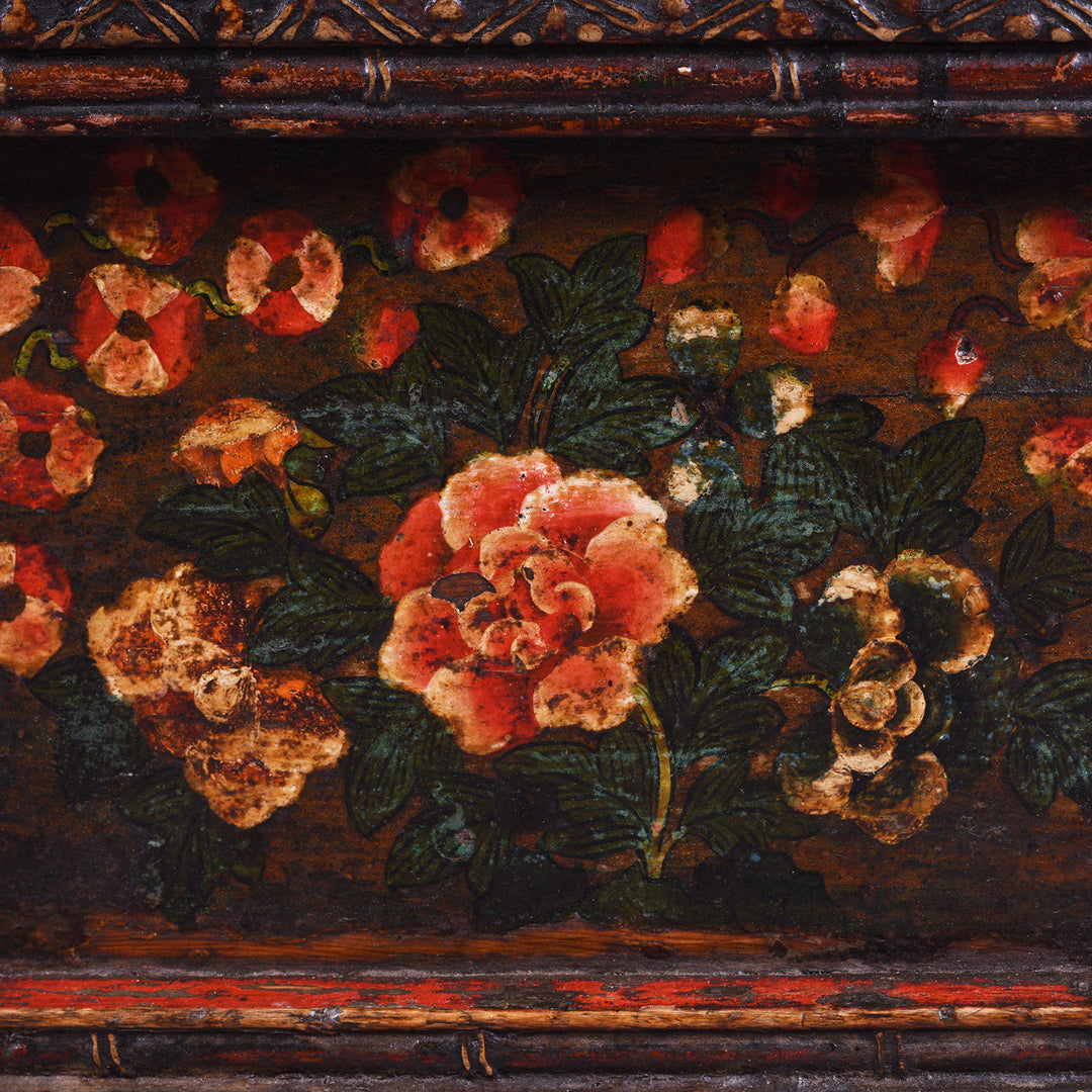 Paintwork Detail From Antique Painted Choksar Prayer Table from Tibet | Indigo Antiques