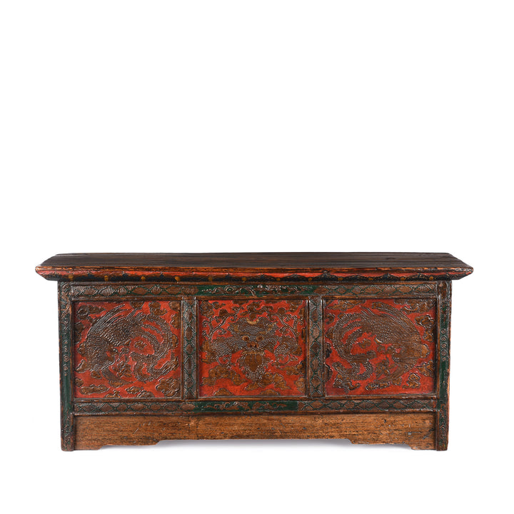 Antique Painted Dragon Choksar Prayer Table from Tibet | Indigo Antiques