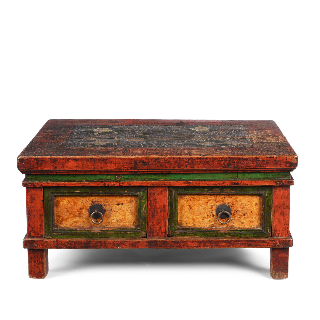 Antique Painted Choksar Prayer Table from Tibet | Indigo Antiques