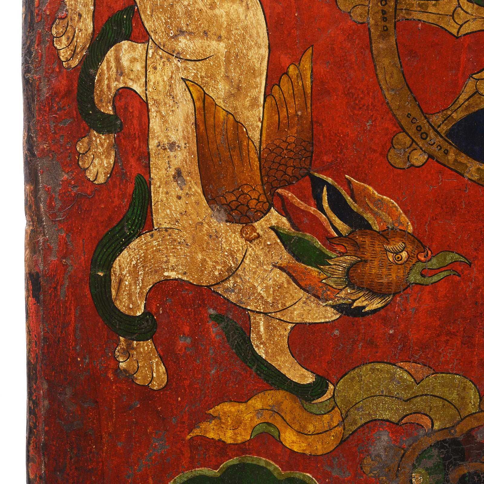 Antique Original Painted Tibetan Door | Indigo Antiques