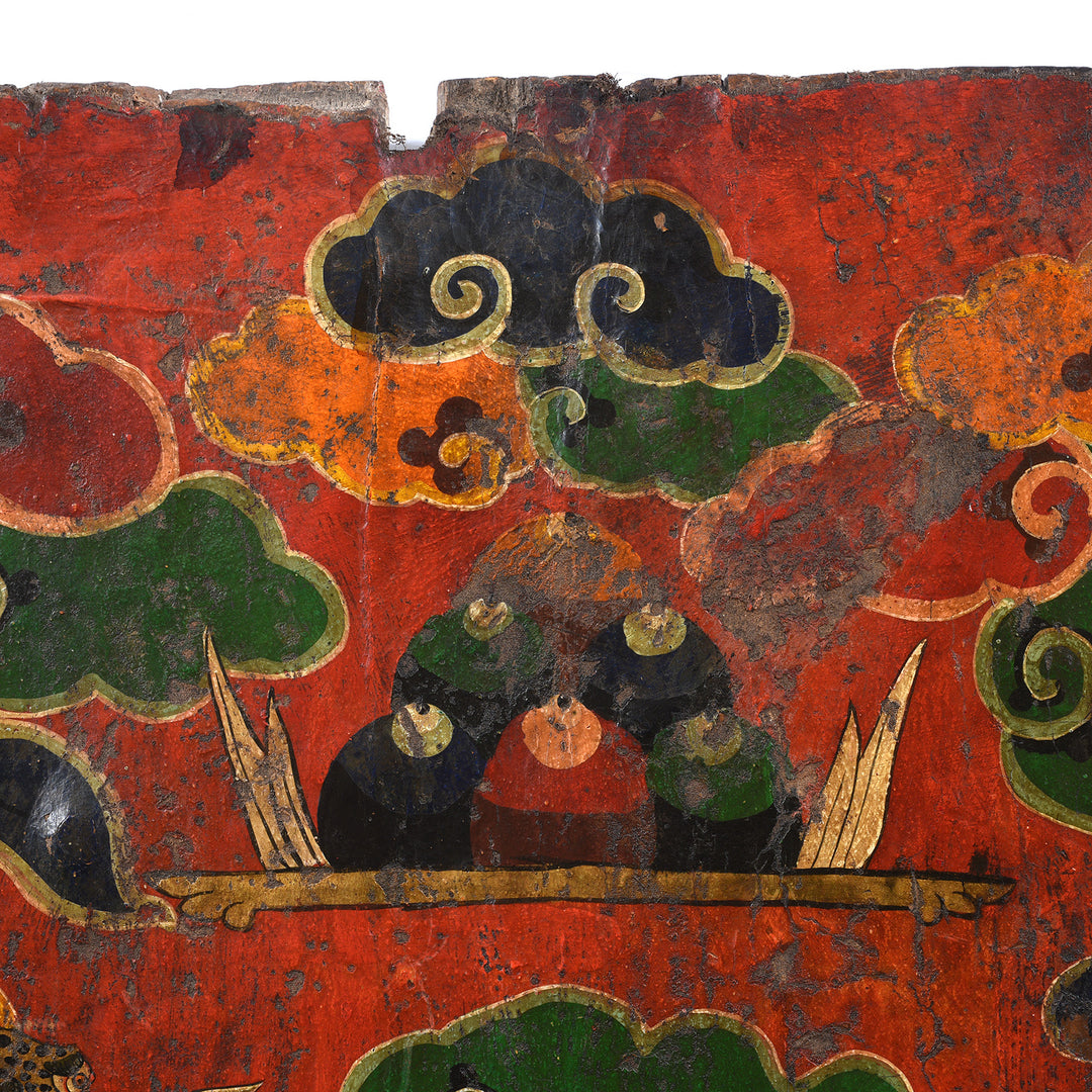Jewel Detail From Antique Original Painted Tibetan Door | Indigo Antiques