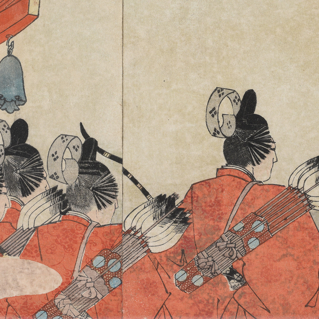 Detail From Original Japanese Triptych Woodblock Print - Toshogu | Indigo Antiques