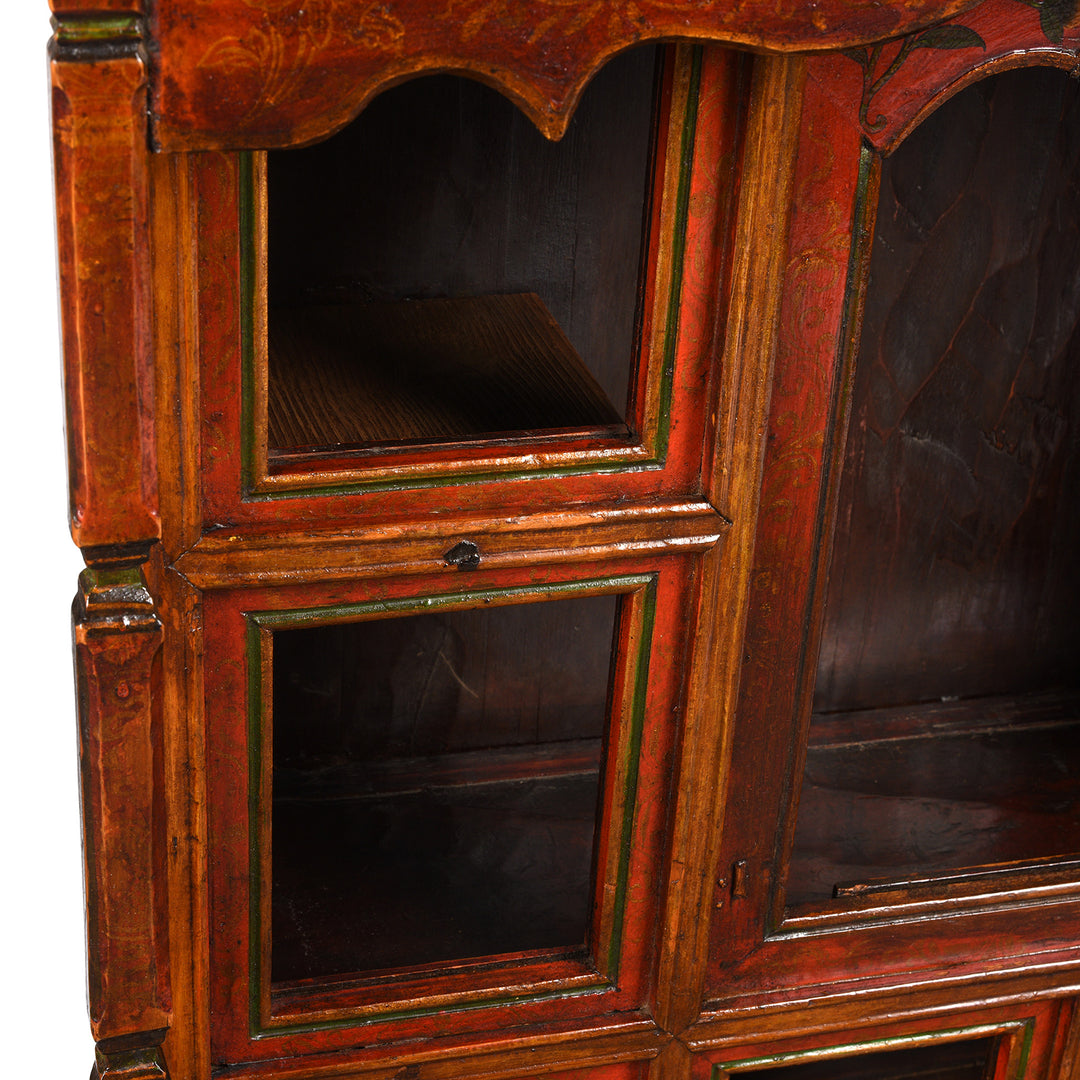 Interior Detail From Antique Painted Tibetan Tabletop Cabinet - | Indigo Antiques