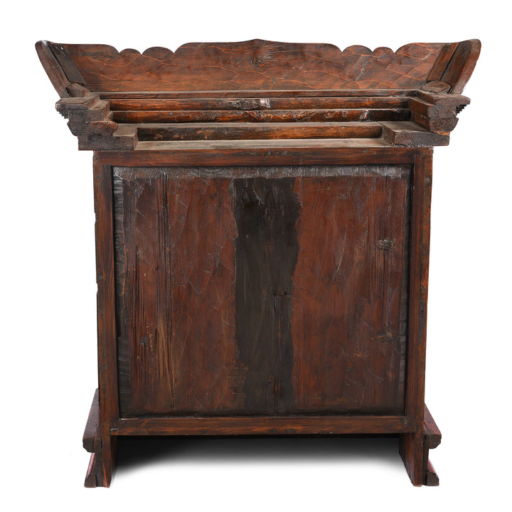 Back Of Antique Painted Tibetan Tabletop Cabinet - | Indigo Antiques