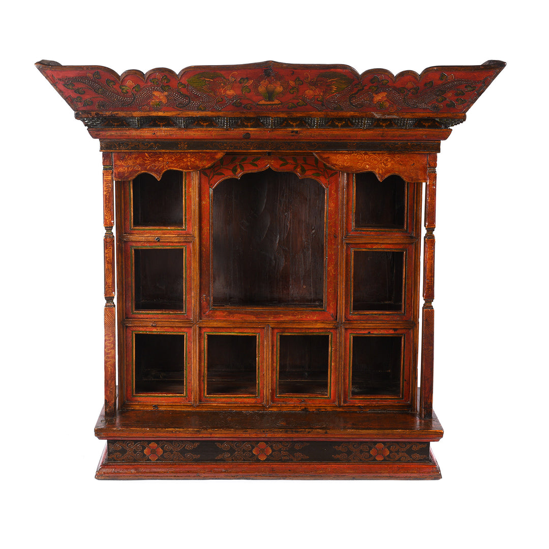 Antique Painted Tibetan Shrine Cabinet - | Indigo Antiques
