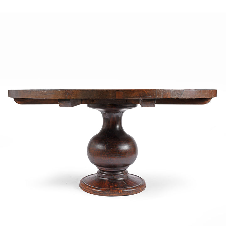 Round Dining Table Made From Reclaimed Teak | Indigo Antiques