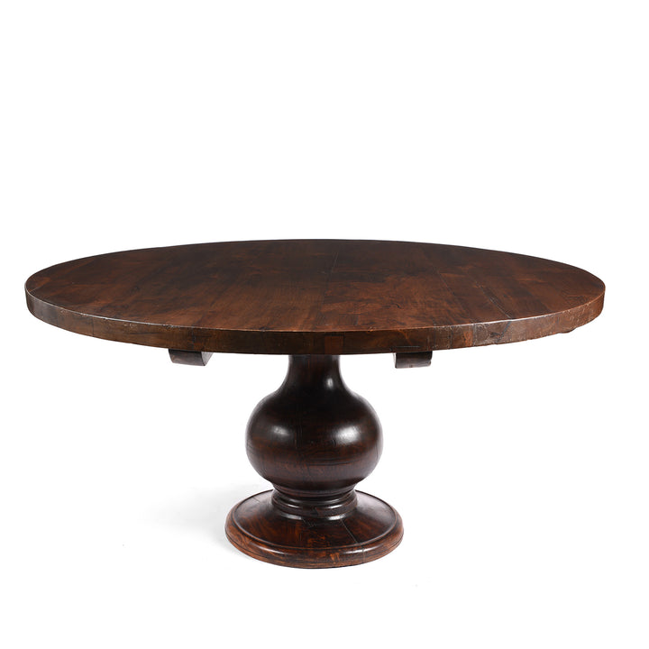 Round Dining Table Made From Reclaimed Teak | Indigo Antiques