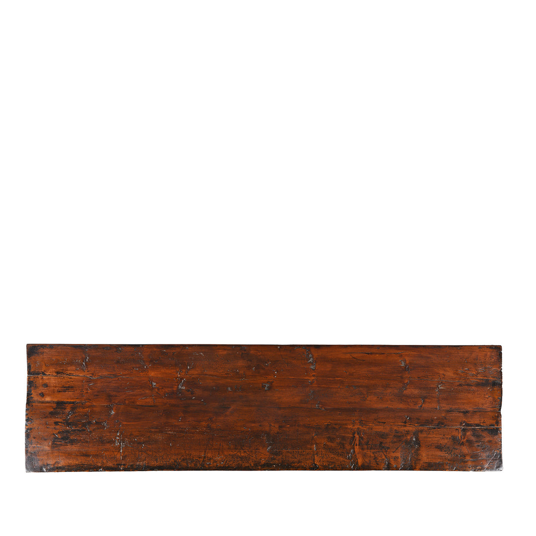 Top Down View Of Antique Gilt Painted Tibetan Tiger Chest From Kham | Indigo Antiques