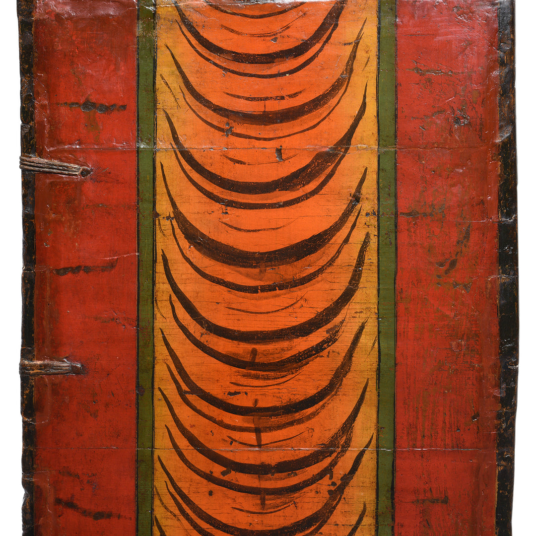 Tiger Painting Detail From Antique Gilt Painted Tibetan Tiger Chest From Kham | Indigo Antiques
