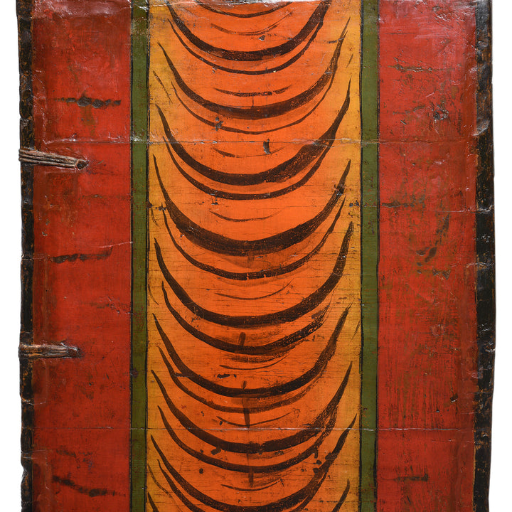 Tiger Painting Detail From Antique Gilt Painted Tibetan Tiger Chest From Kham | Indigo Antiques