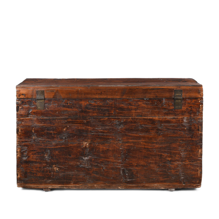 Back Of Antique Gilt Painted Tibetan Tiger Chest From Kham | Indigo Antiques