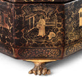 Chinese Export Black Lacquer Tea Caddy - 19th Century