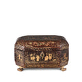 Chinese Export Black Lacquer Tea Caddy - 19th Century