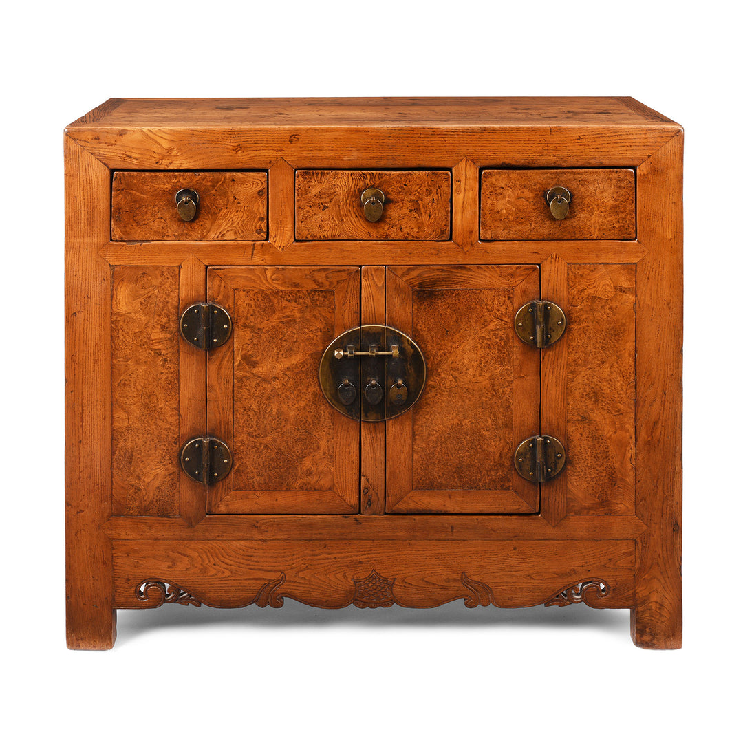 Antique Chinese Burr Elm Tianjin Sideboard | Indigo Antiques