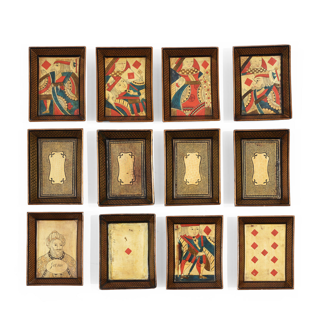 Pope Joan Card Trays From an Antique Chinese Canton Export Black Lacquer Games Box | Indigo Antiques