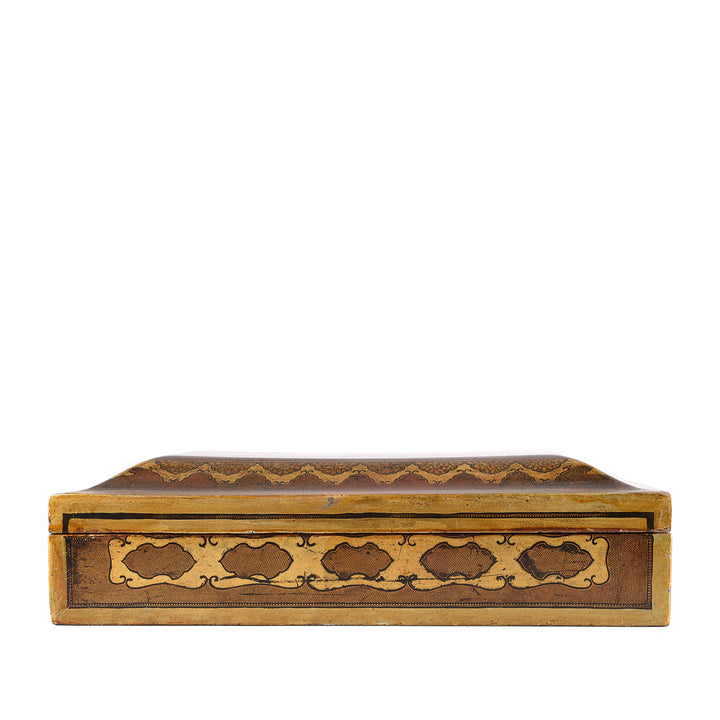 Back Of Antique Canton Export Black Lacquer Games Box| Indigo Antiques