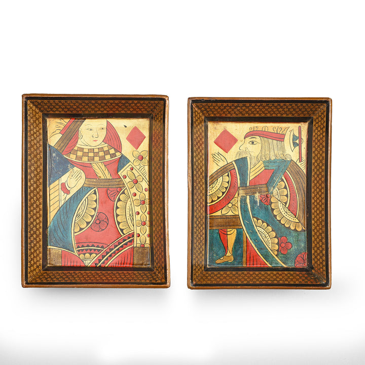 Pope Joan Card Trays From an Antique Chinese Canton Export Black Lacquer Games Box| Indigo Antiques