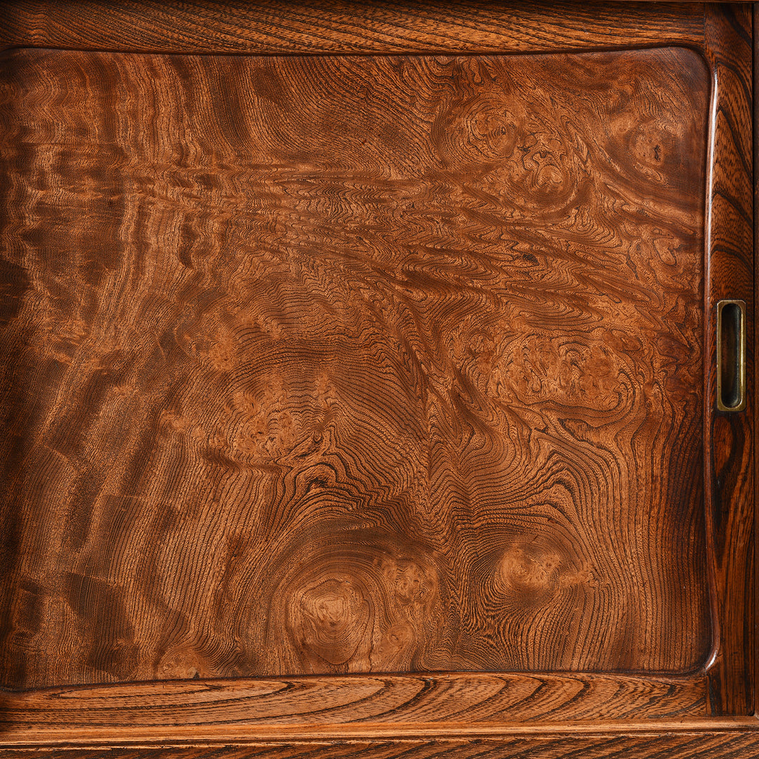 Grain Detail fFrom Antique Japanese Burr Zelkova Choba Dansu Chest | Indigo Antiques