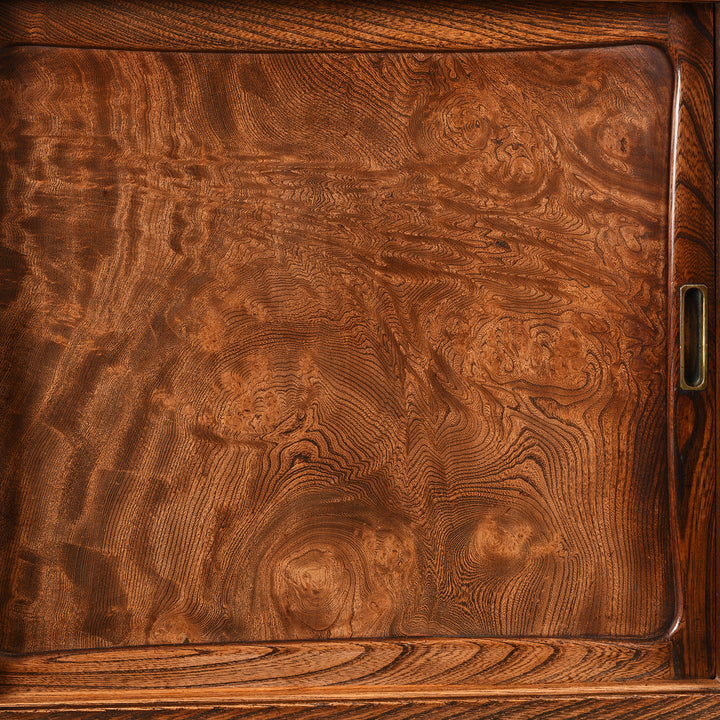 Grain Detail fFrom Antique Japanese Burr Zelkova Choba Dansu Chest | Indigo Antiques