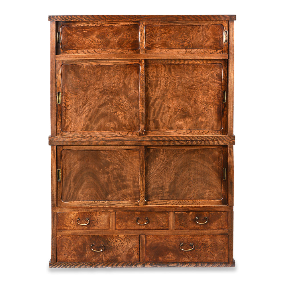Antique Japanese Burr Zelkova Choba Dansu Chest | Indigo Antiques