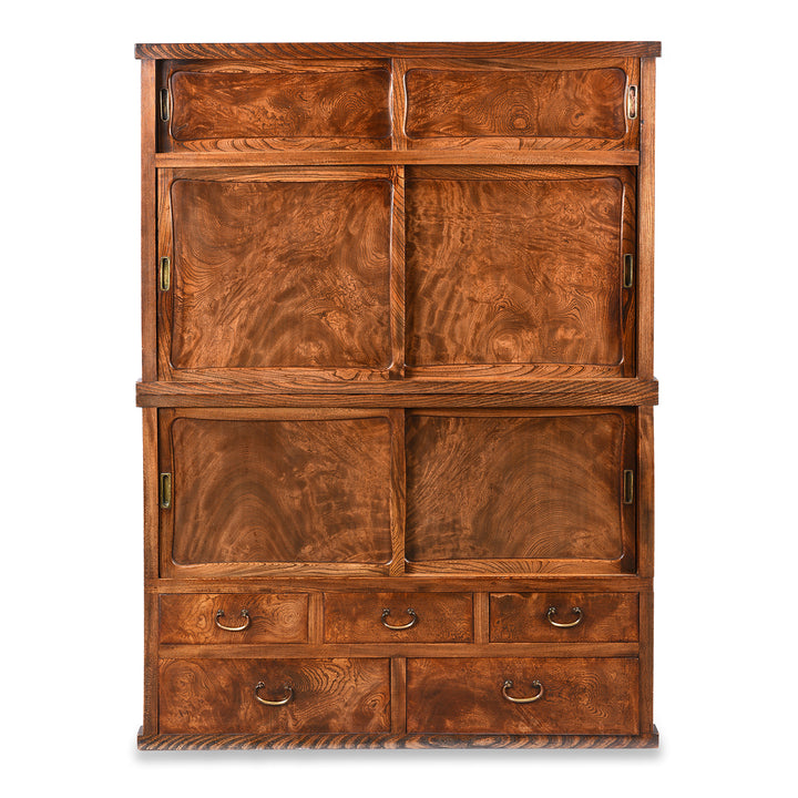 Antique Japanese Burr Zelkova Choba Dansu Chest | Indigo Antiques