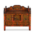 Painted Pegam Prayer Table From Tibet With Original Painting - 19th Century