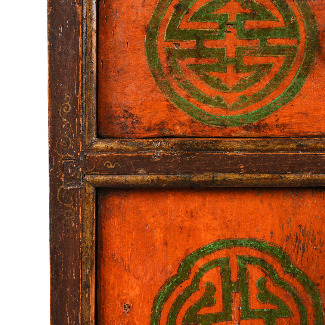 Detail From Antique Painted Tibetan Pegam Cabinet | Indigo Antiques