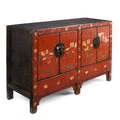 Red Lacquer Sideboard From Shanxi - 19th Century