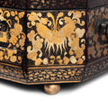 Canton Export Black Lacquer Sewing Box - Qing Dynasty