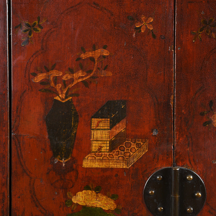Paintwork Detail From Antique Gilt Chinese Painted Cabinet From Gansu | Indigo Antiques
