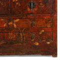 Red Lacquer Cabinet From Gansu - 19th Century