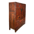 Red Lacquer Cabinet From Gansu - 19th Century