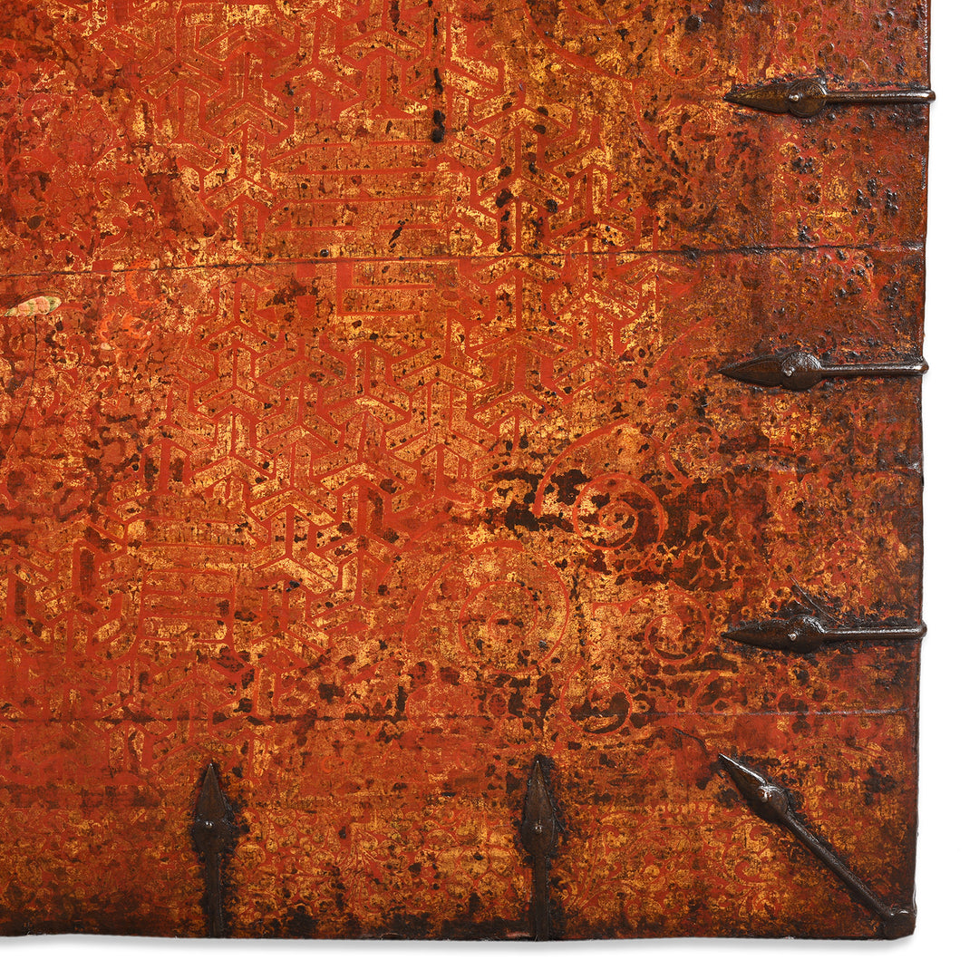 Base Detail From Old Painted Tibetan 'Dragon' Storage Chest | Indigo Antiques