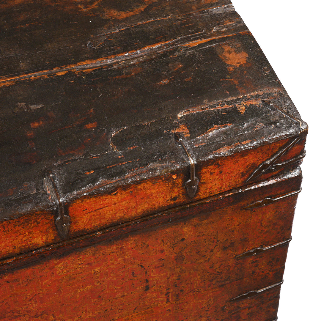 Detail From Old Painted Tibetan 'Dragon' Storage Chest | Indigo Antiques