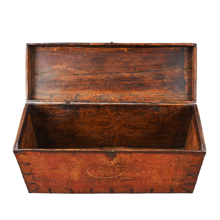 Open View Of Old Painted Tibetan 'Dragon' Storage Chest | Indigo Antiques