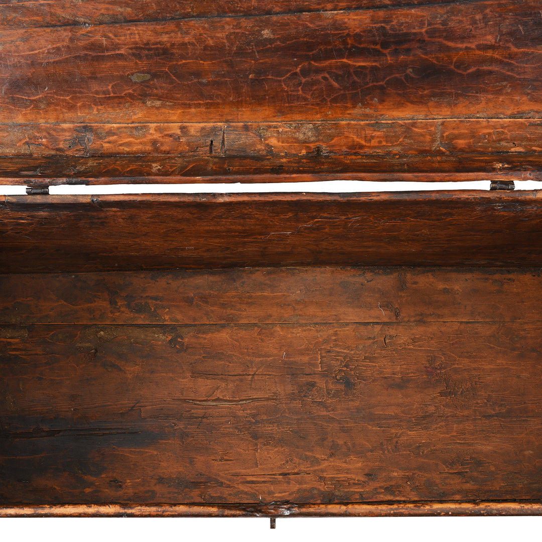 Interior Of Old Painted Tibetan 'Dragon' Storage Chest | Indigo Antiques