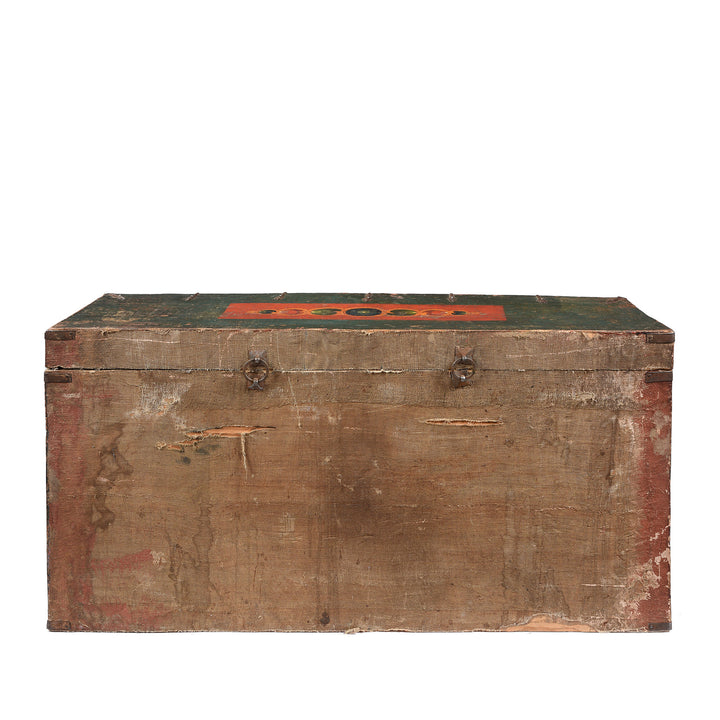 Back Of Old Painted Tibetan 'Dragon' Storage Chest | Indigo Antiques