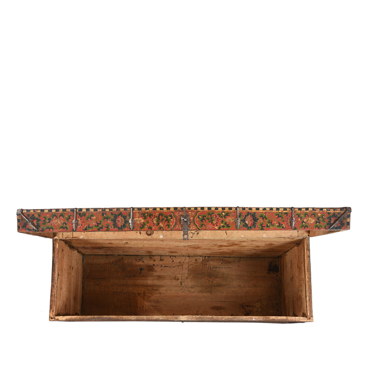 Interior Of Old Painted Tibetan 'Dragon' Storage Chest | Indigo Antiques