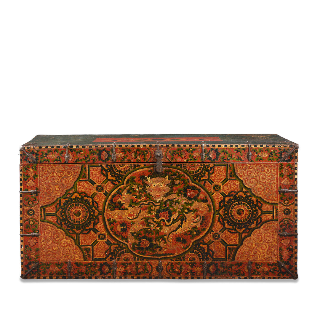 Old Painted Tibetan 'Dragon' Storage Chest | Indigo Antiques