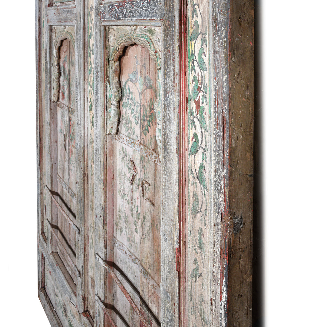 Depth Detail From Antique Large Painted Interior Window From Gujarat | Indigo Antiques