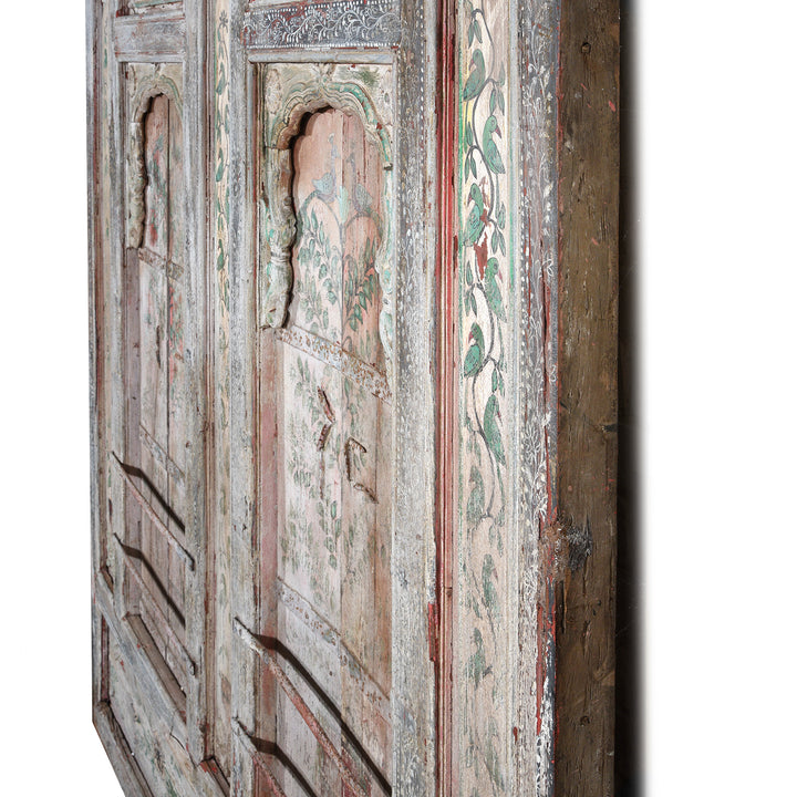 Depth Detail From Antique Large Painted Interior Window From Gujarat | Indigo Antiques