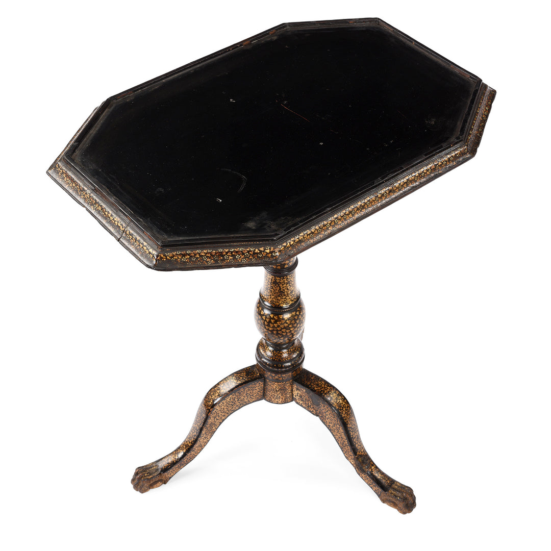 Stand Detail From Antique Canton Export Black Lacquer Sewing Box On Stand | Indigo Antiques