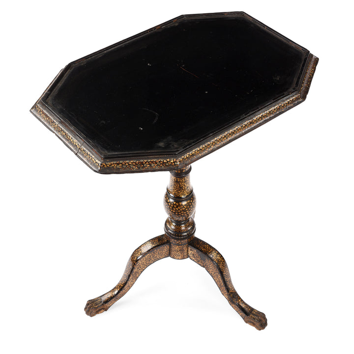 Stand Detail From Antique Canton Export Black Lacquer Sewing Box On Stand | Indigo Antiques