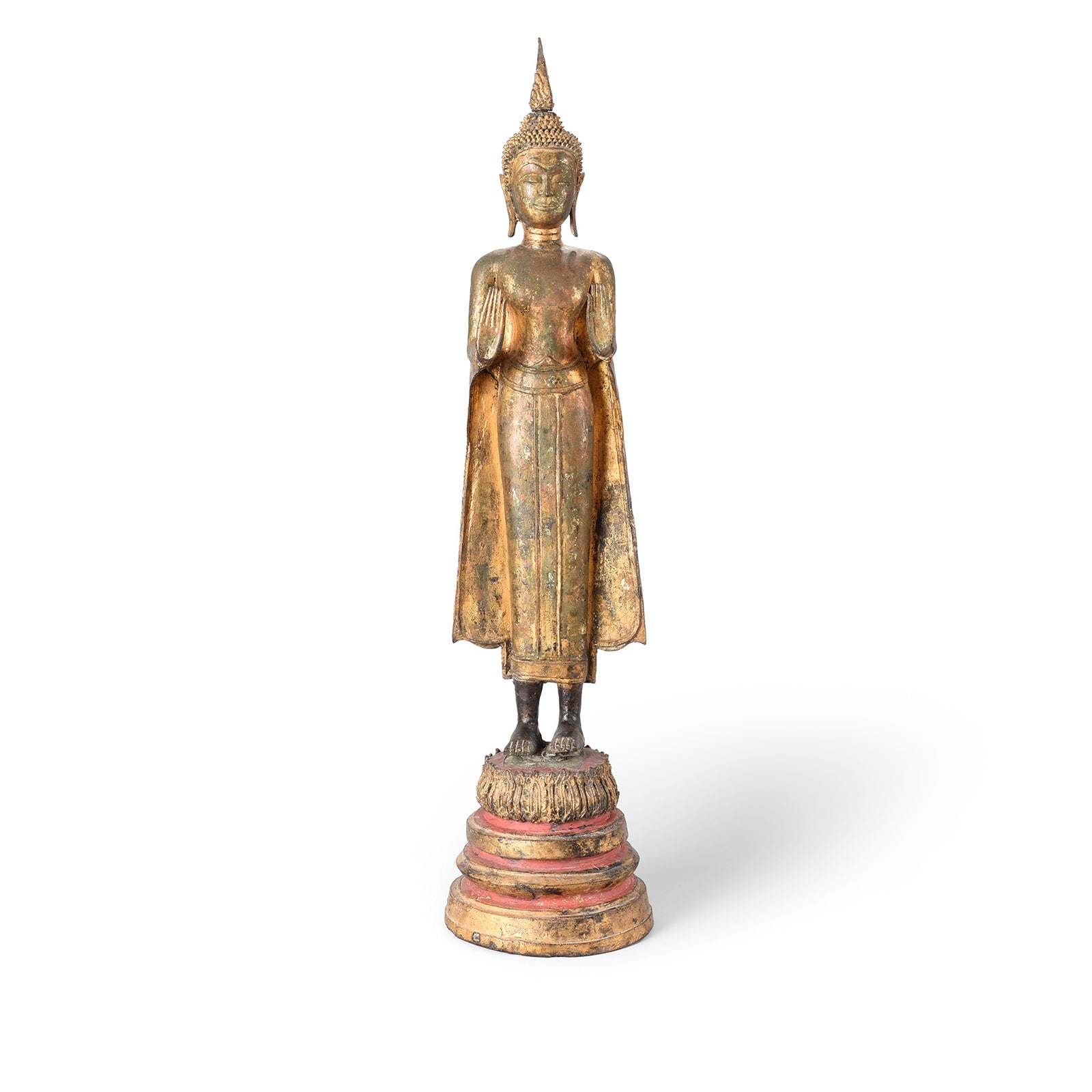 Gilt Bronze Thai Standing Buddha - 18thC | INDIGO ANTIQUES